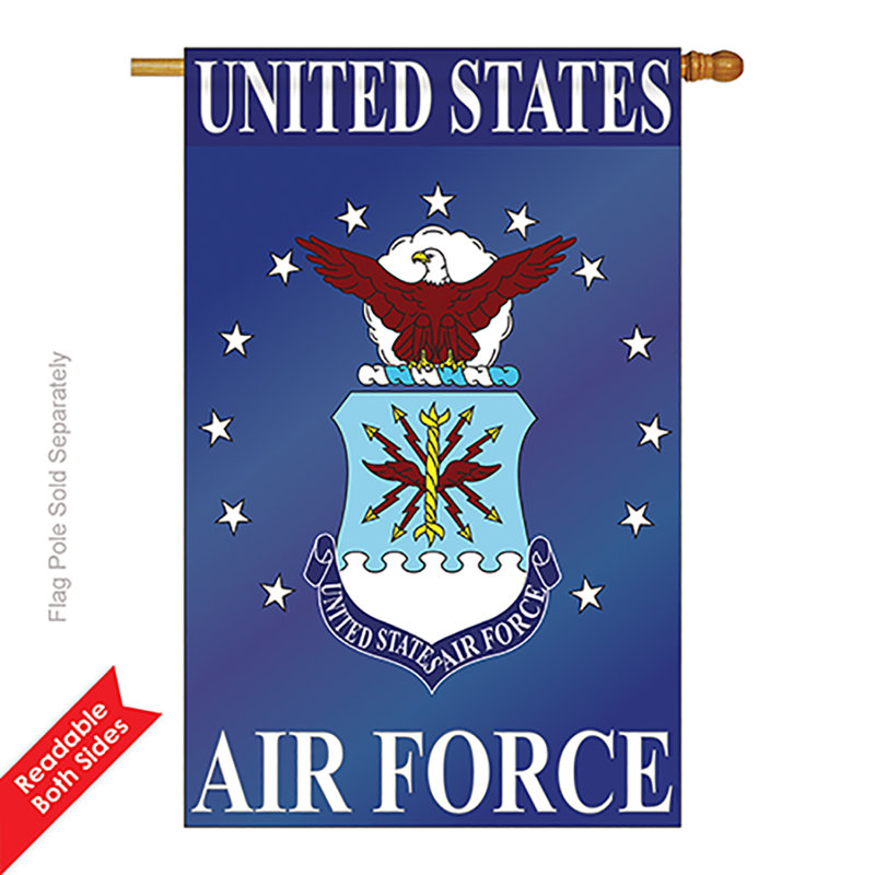 Drapeau de maison à double face 28" x 40" air force americana