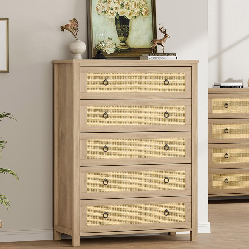 Dresser for Bedroom with 4/5/6/7 Drawers, 37“/”45'' /29“/29”Tall Chest of Large Drawers with Large Clothes Storage Cabinet, Bedroom Dresser, TV Stand for Nursery, Living Room, Enterway