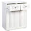 Armoire de buanderie avec 2 tiroirs amovibles et coulissants, idéal pour ranger, couleur blanche, 15,76 pouces de large