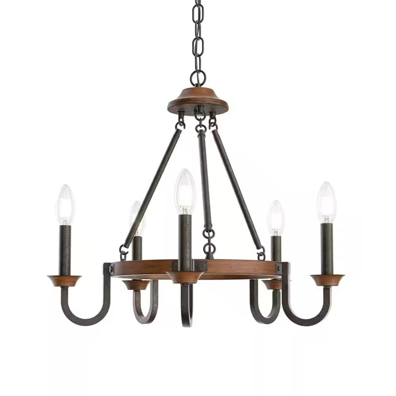 Anelly 5 - Light Dimmable Classic / Traditional Chandelier, Anvil Iron