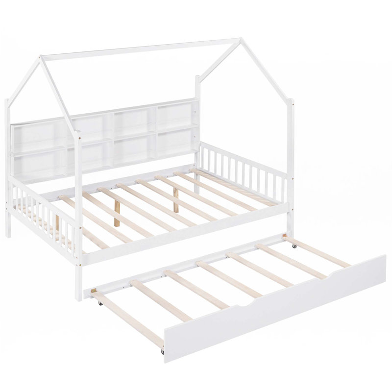 Lit en bois avec couchette, Double
