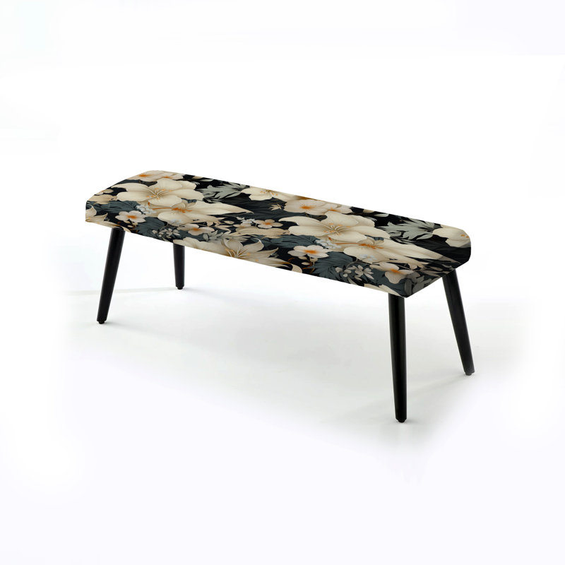 Miroir neutre à motif tropical - banc rembourré noir Tropical