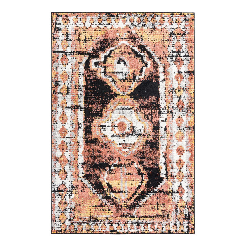 Tapis oriental en terre cuite Ithalia, Rectangle 5 pi 3 po x 8 pi