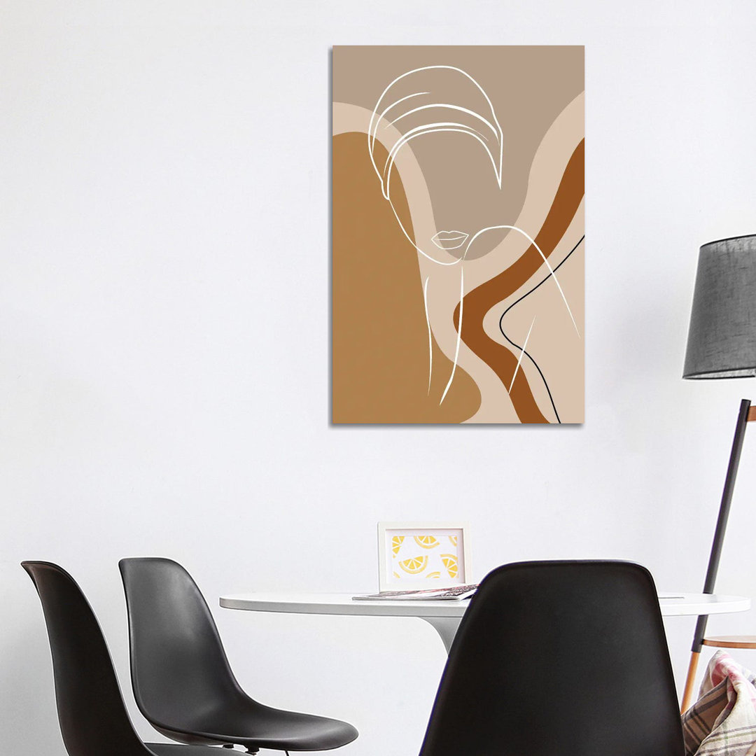 African Woman Line Art von Tysee Ciage - Galerie-verpackte Leinwand Giclée auf Leinwand