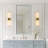 2 - Light Dimmable Led Cylindrical Vanity Light Bath Bar With Pleated Glass