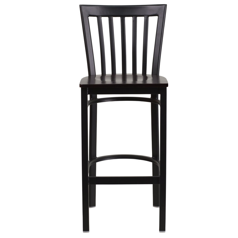 Lyman Counter Stool with Metal Frame, Bar Stool (29” Seat Height), 2, Walnut