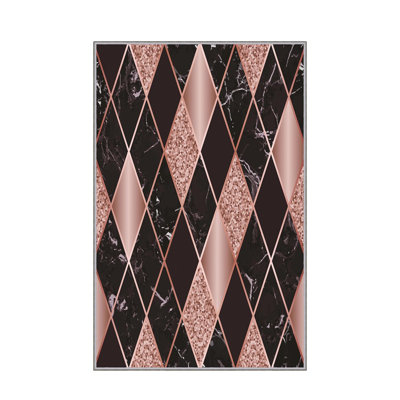 Stylish Woven Carpet (4.6 x 7.2 Feet), 100% Polyester, 0.4 in Pile Height | Antibacterial, Non-Slip Underside, Machine Washable | 3D Digital Print Design | Perfect for Living Room, Bedroom, & Dining Areas