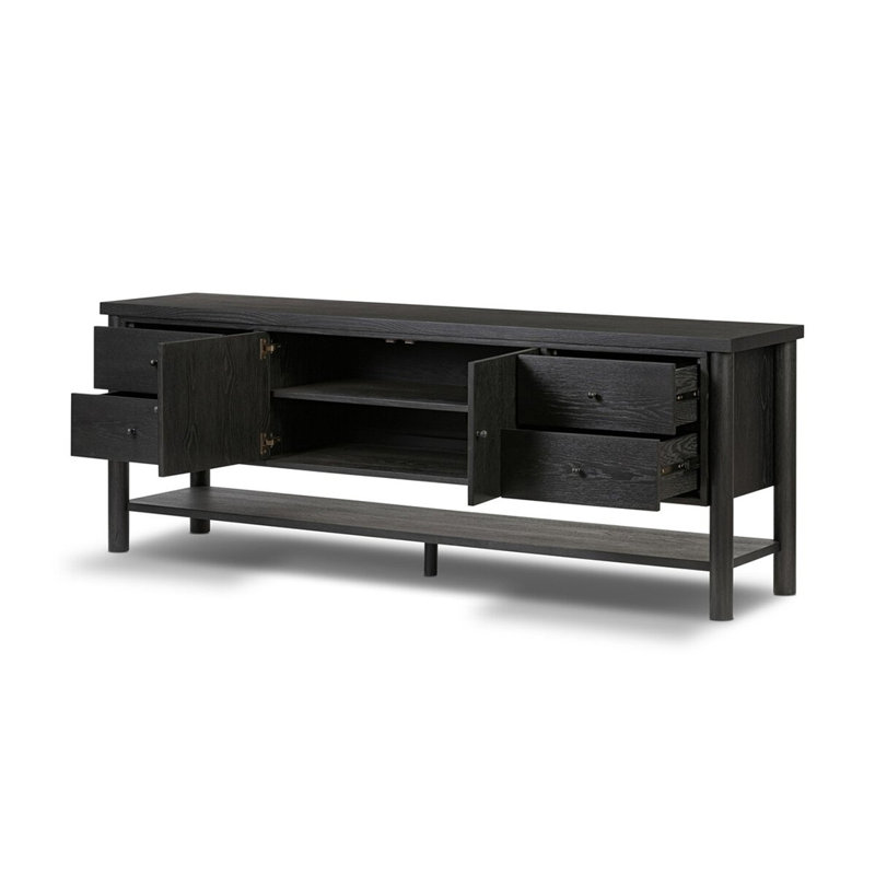 Console champêtre rétro, Noir, H 29,92 po x l 78,74 po x P 19,69 po