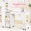 Professional Manicure Table Nail Desk with Dual Display Shelves, Locking Wheels, Wrist Cushion, and Built-in Dust Collector-109743589