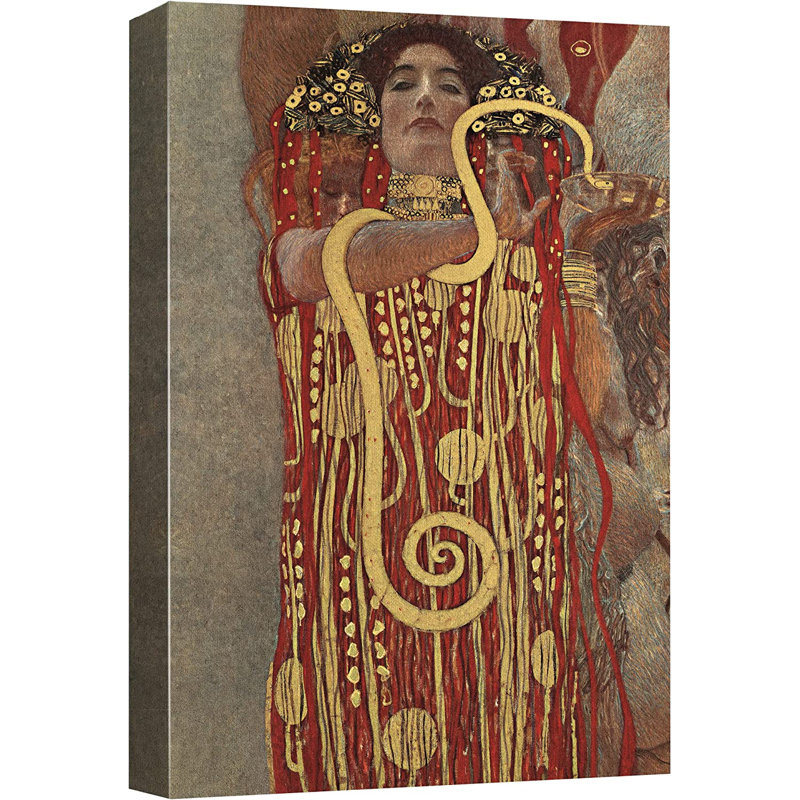 Célèbre œuvre d'art IDÉE4WALL, reproduction d'art sur toile encadrée, "Hygieia" décorative de Gustav Klimt, Toile tendue