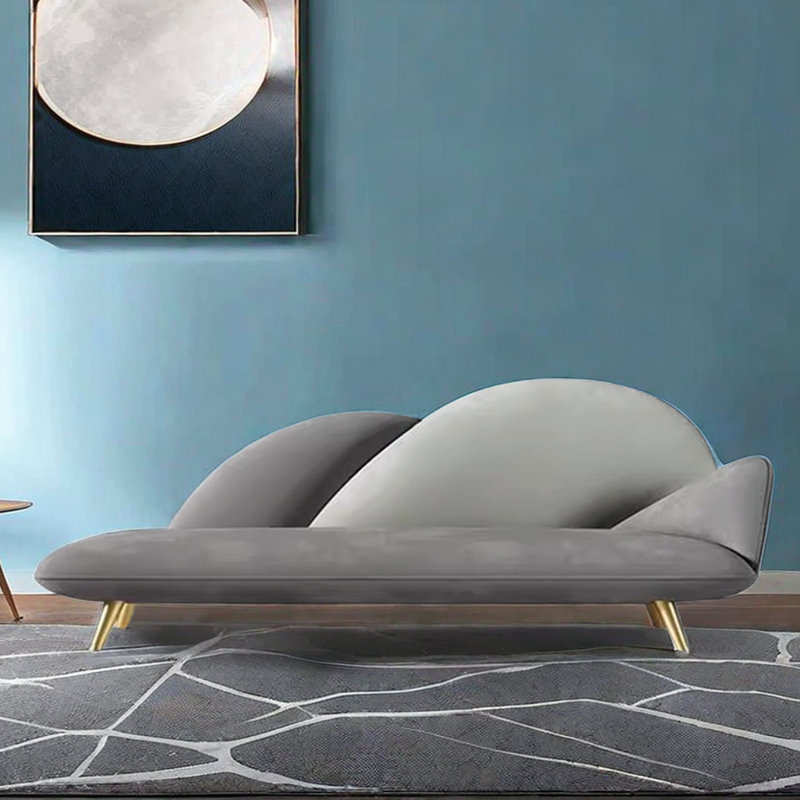 Chaise longue rembourrée Minimalist, Accoudoir à gauche (vu de face), Gris
