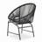 OUTDOOR PATIO WICKER CHAIR, BLACK PE RATTAN & IRON FRAME, SET OF 2