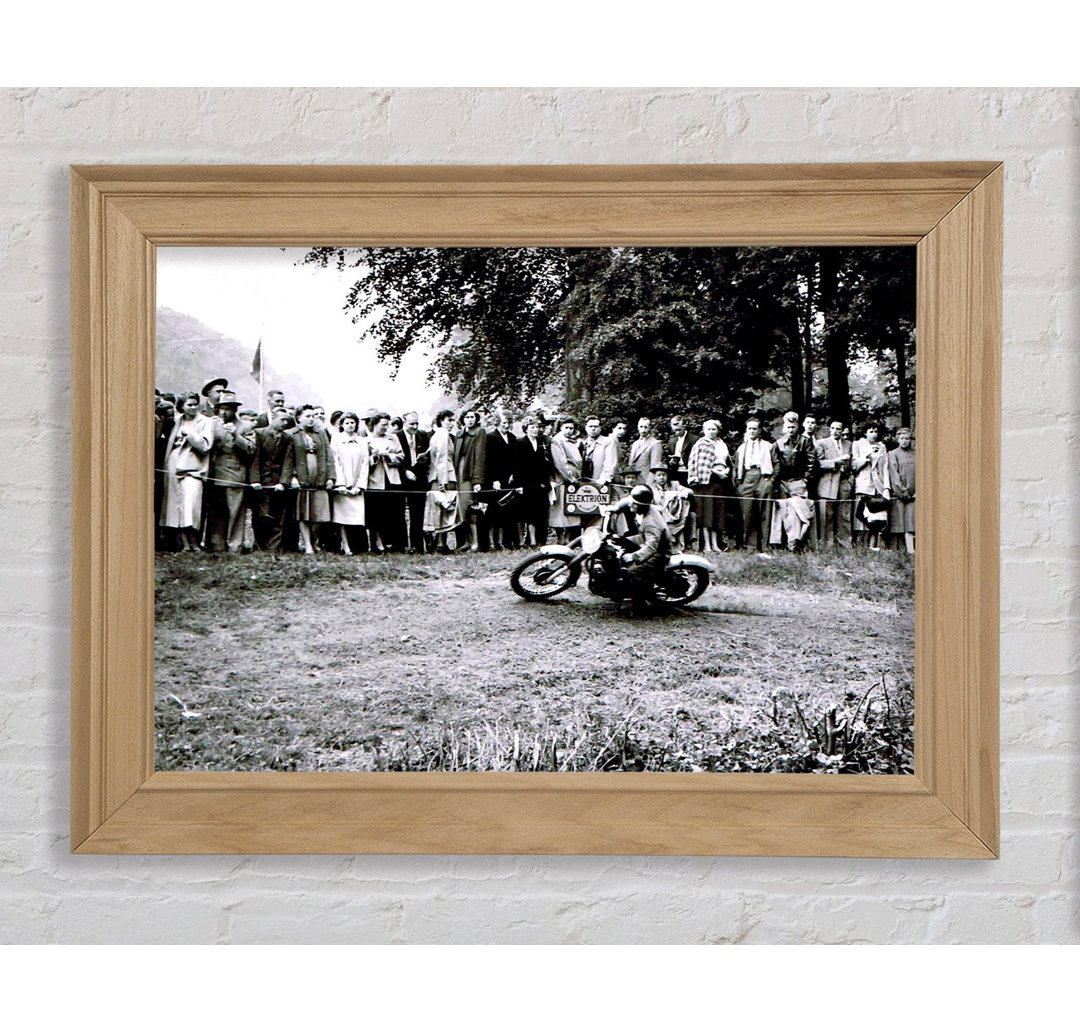 Vintage Motorcross Crowd - Einzelner Bilderrahmen Kunstdrucke