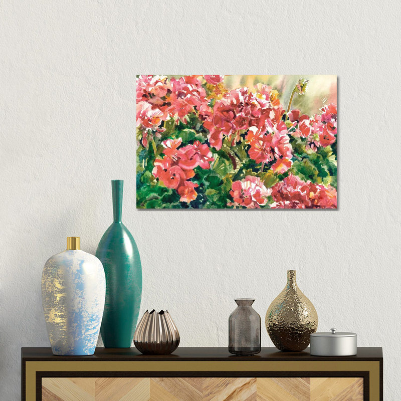 Gentle Geraniums, No Frame, Canvas, 8'' H x 12'' W