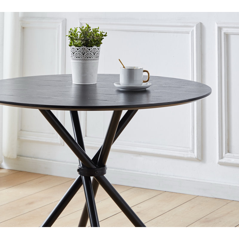 Mose Round Metal Base Dining Table