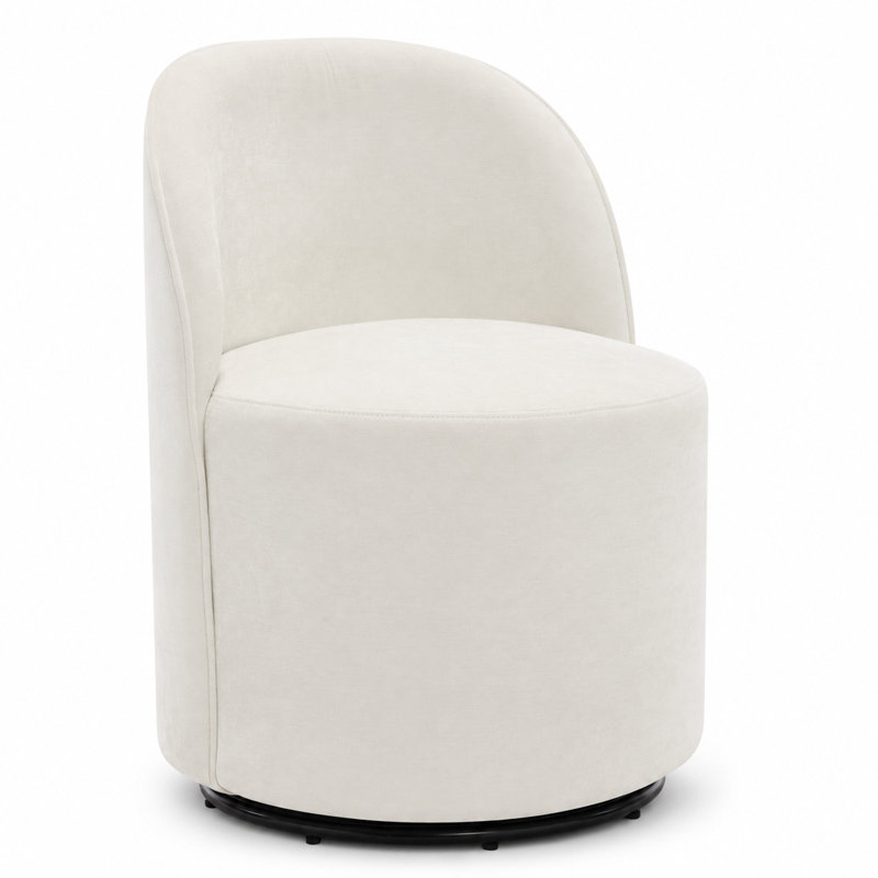 Swivel Upholstered Dining Chair, Cream