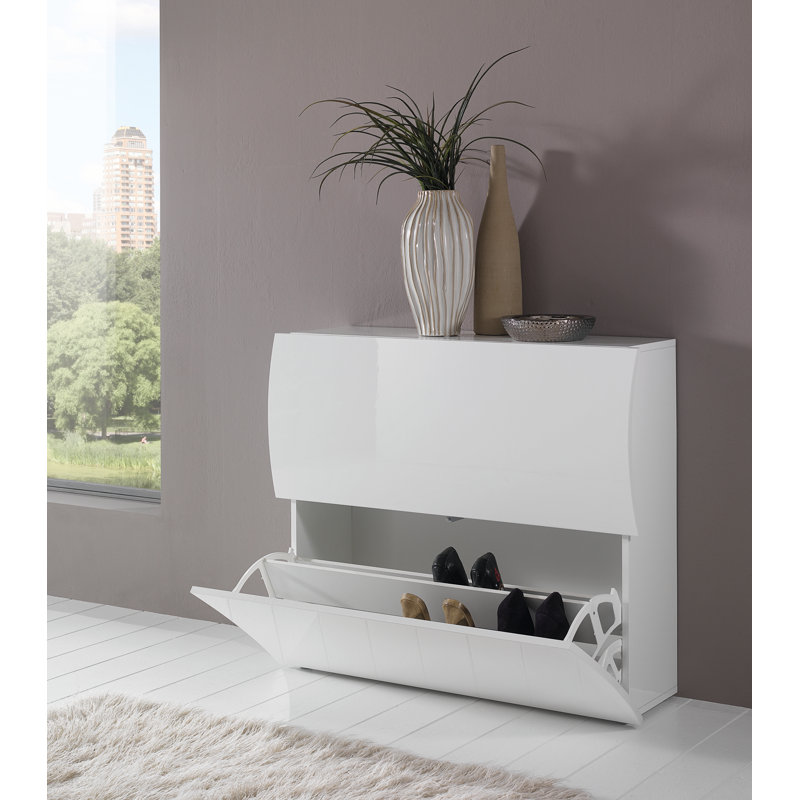 Colbie 16 Pair Flip Down Shoe Storage, White