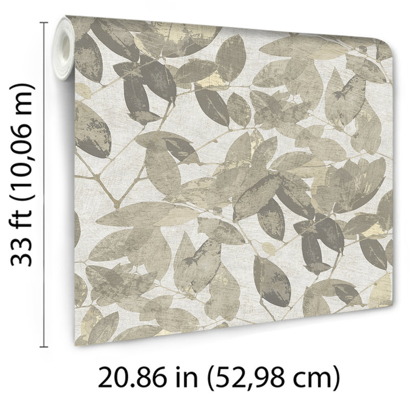 Beech Leaves Warm Taupe Wallpaper Sample
