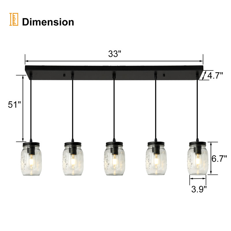Luminaire suspendu à 5 lumières Lotsee