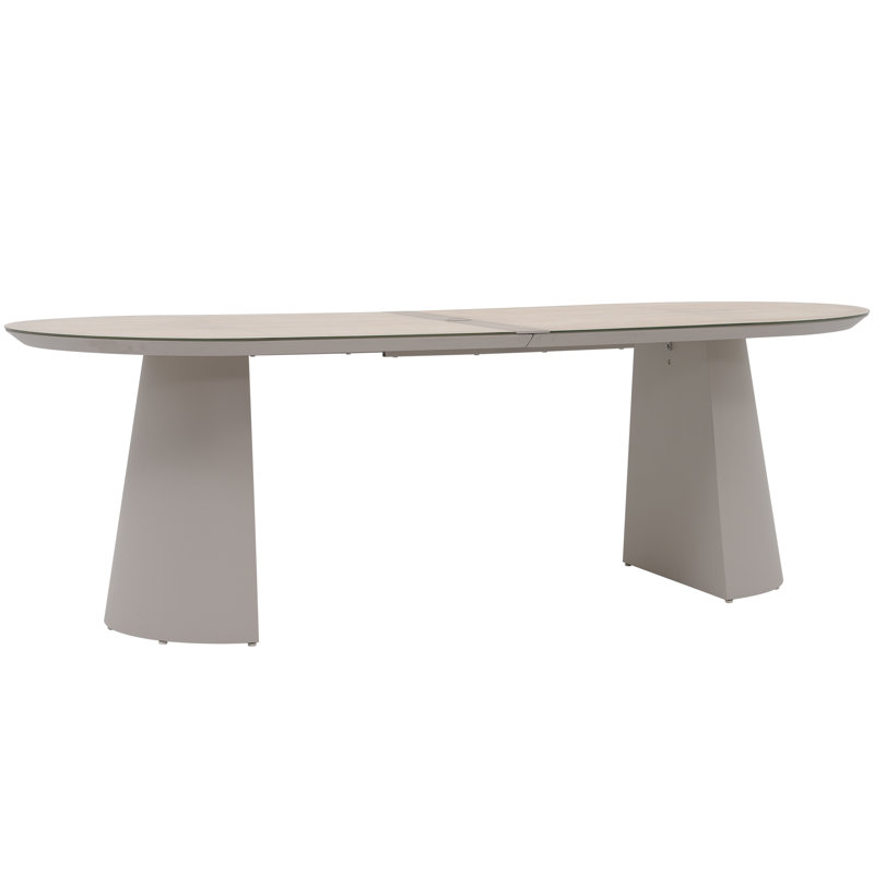 Outdoor Aluminum Dining Table, Beige
