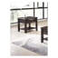 Table d'appoint carrée moderne avec tiroir et tablette ouverte, en bois d'hévéa, fini espresso ou noir antique