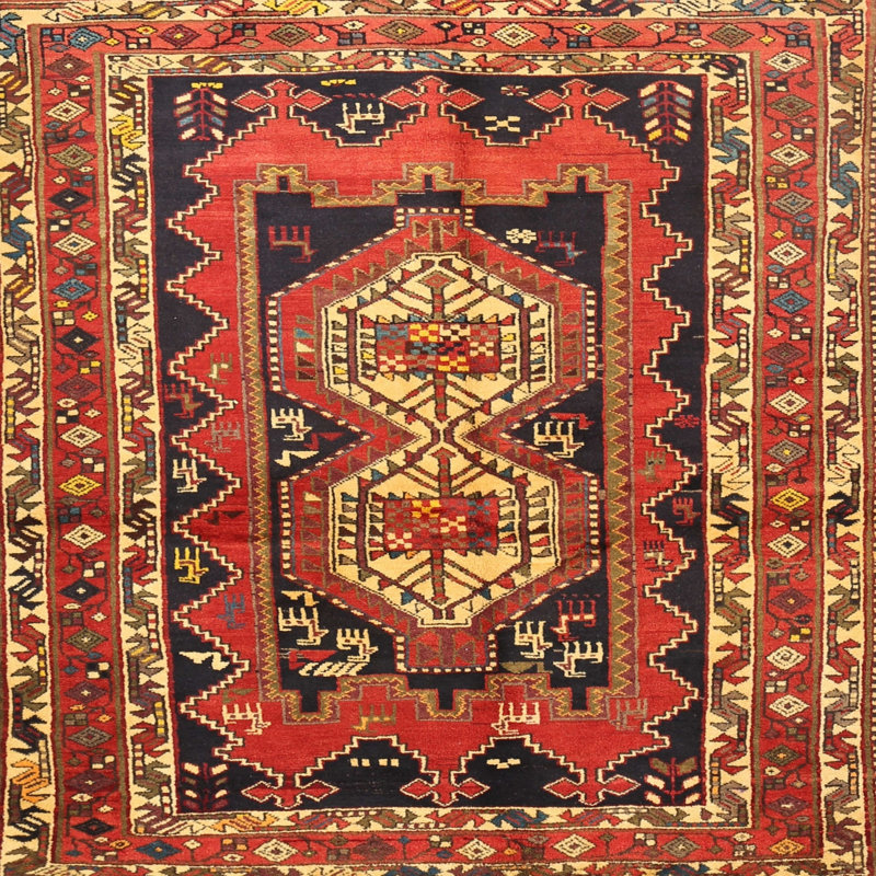 Tapis rouge / beige Southwestern, Rectangle 2 pi x 5 pi