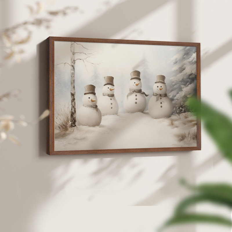 Art de Noël - DCCDXLVI - Reproduction encadrée - Restickable, H 22 po x l 28 po, Noyer