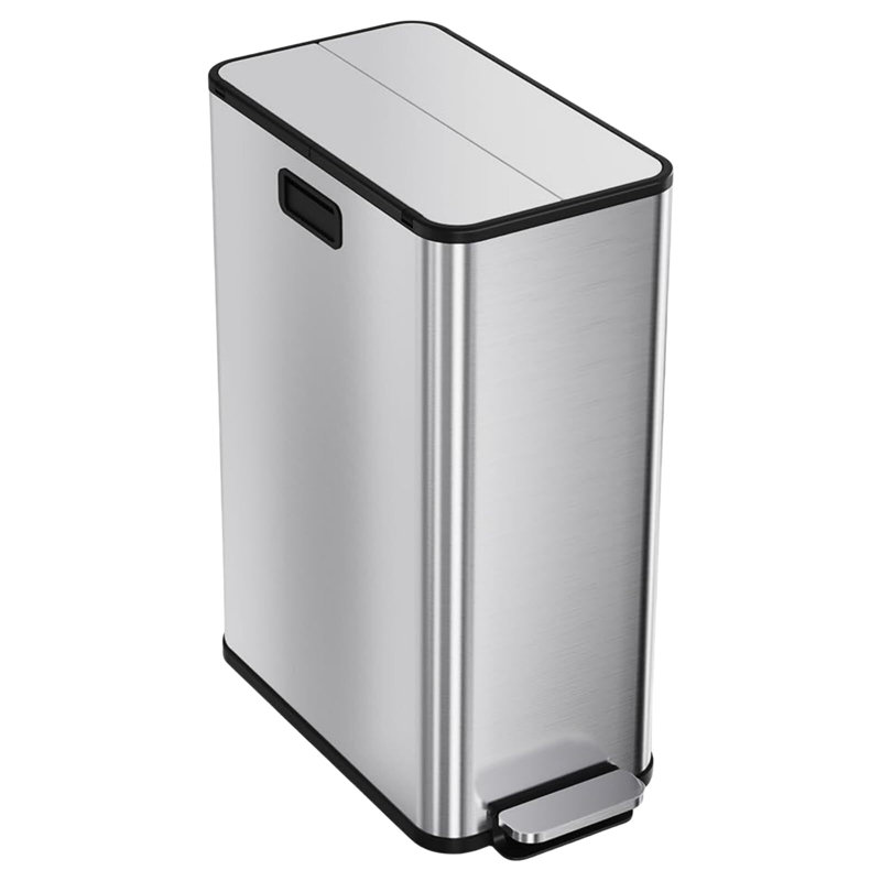Stainless Steel 14.8 Litre Step On Kitchen Trash Can 