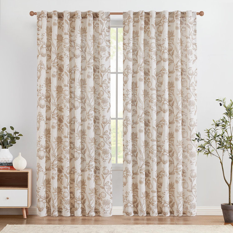 Paire de rideaux obscurcissant en lin Nathnael, L 50 po x L 84 po, Brun