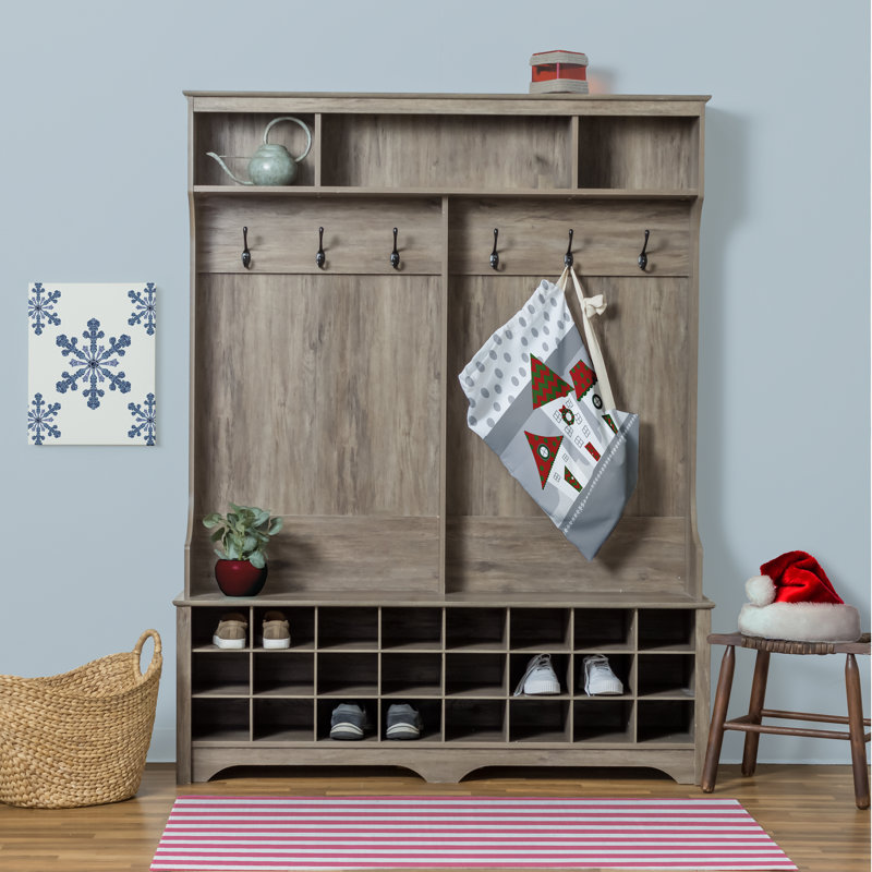Sac à linge maisons de Noël, Petit (H 29 po x l 18 po), Gris