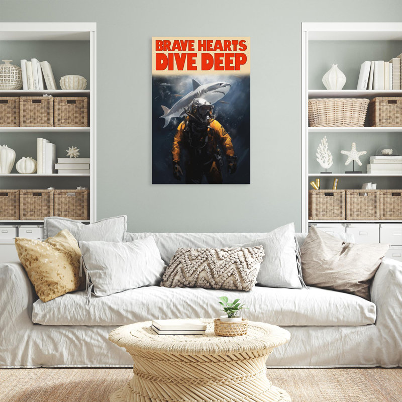 " Brave Heart Dive Deep ", 36" H x 24" W x 1.25" D