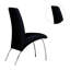 Ensemble de 2 chaises d'appoint rembourrées en similicuir noir et chrome