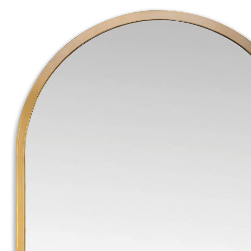 Canal Stainless Steel Wall Mirror, Natural Brass