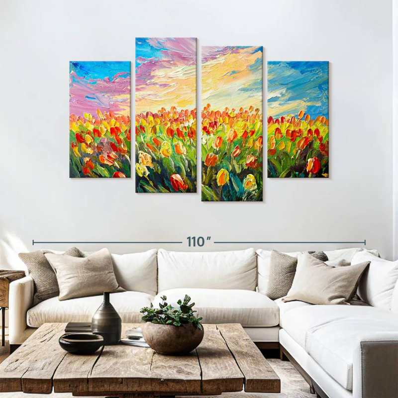 Champ de tulipes Harnek, H 54 po x l 84 po