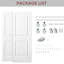 Portes de placard coulissantes 60 po x 80 po à 2 panneaux carrés, portes de placard moulées apprêtées blanches avec trousse de quincaillerie d'installation-122419475