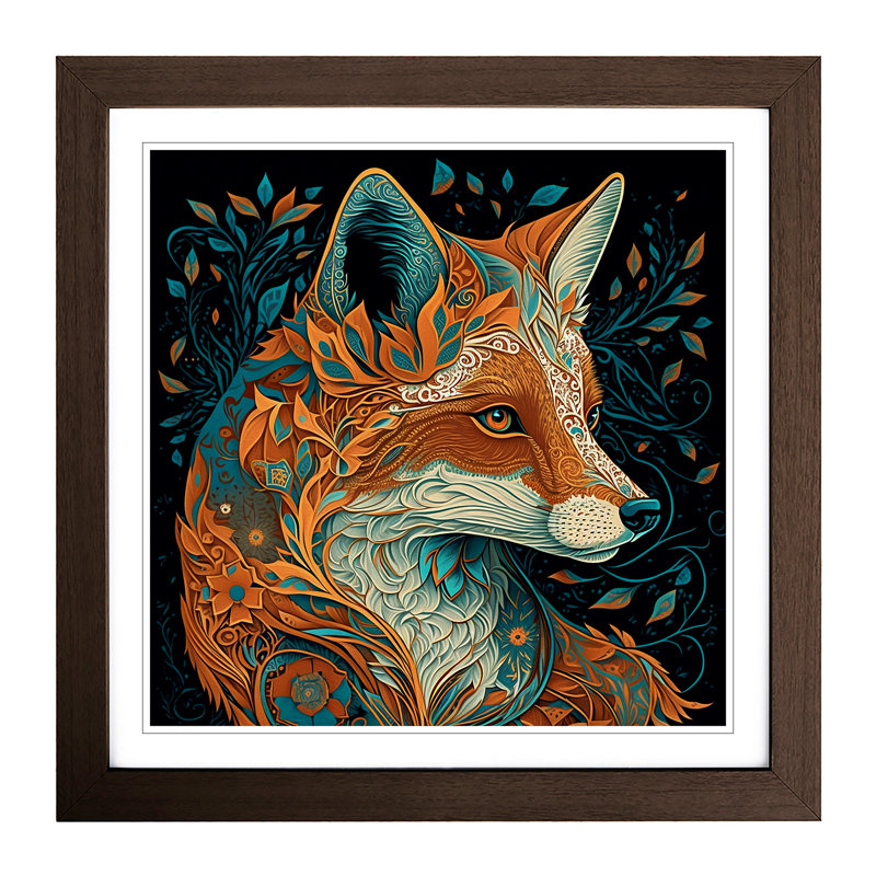 Single Picture Frame Print on Wood, Walnut