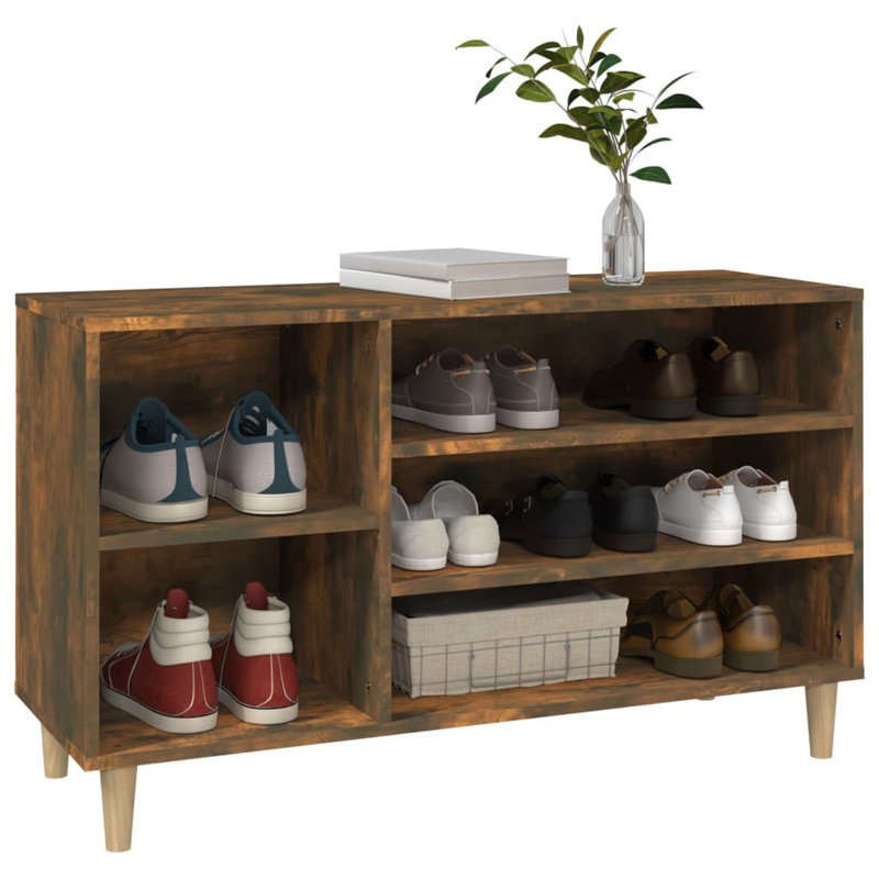 11 Pair Shoe Rack, Smoked Oak
