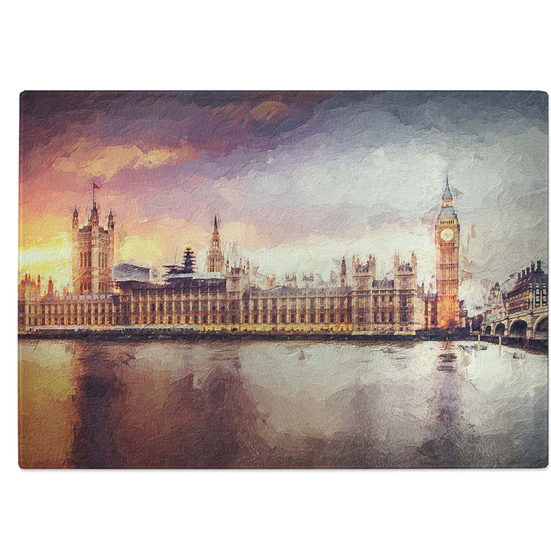 Tempered Glass Big Ben and Houses of Parliament Chopping Board, 28.5 cm W x 20 cm L