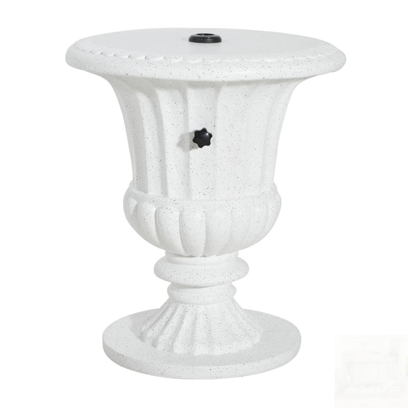 Base de parasol pour table d'appoint Adela MGO avec rembourrage sable, finition marbre blanc