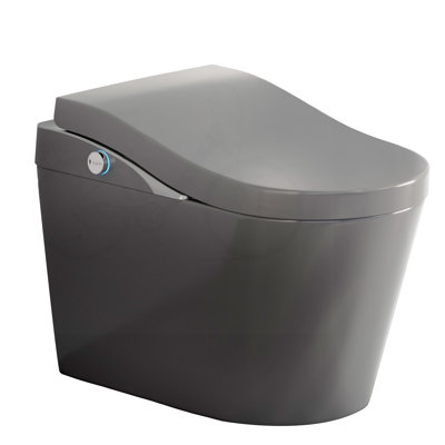 Tankless Modern Smart Bidet Toilet with Foam Shield and ADA Height (Matte Grey)