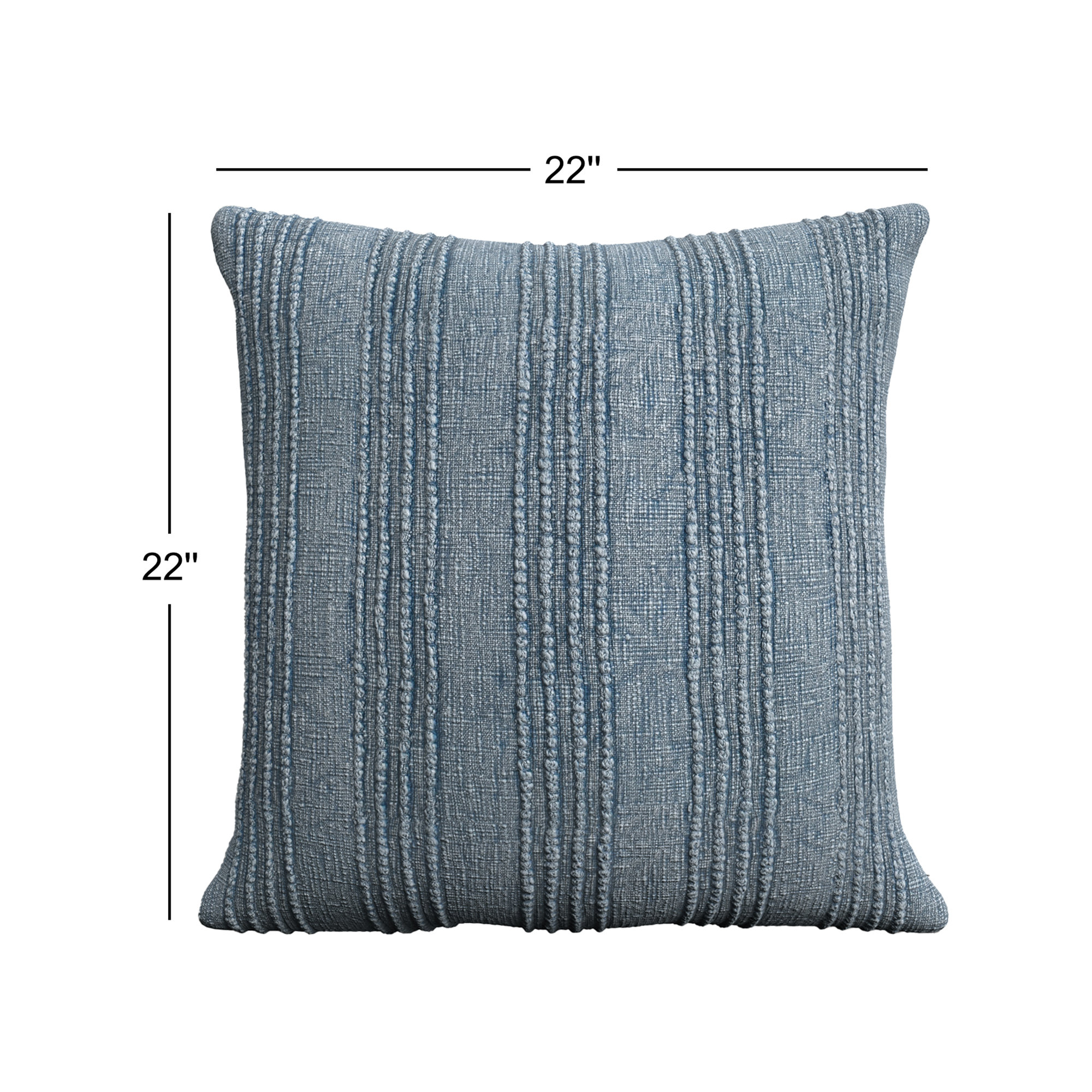 Kara Striped Cotton Throw Pillow, Blue Striped