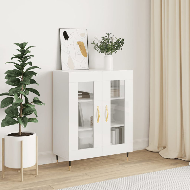 Marilina Rectangle Accent Cabinet, High Gloss White