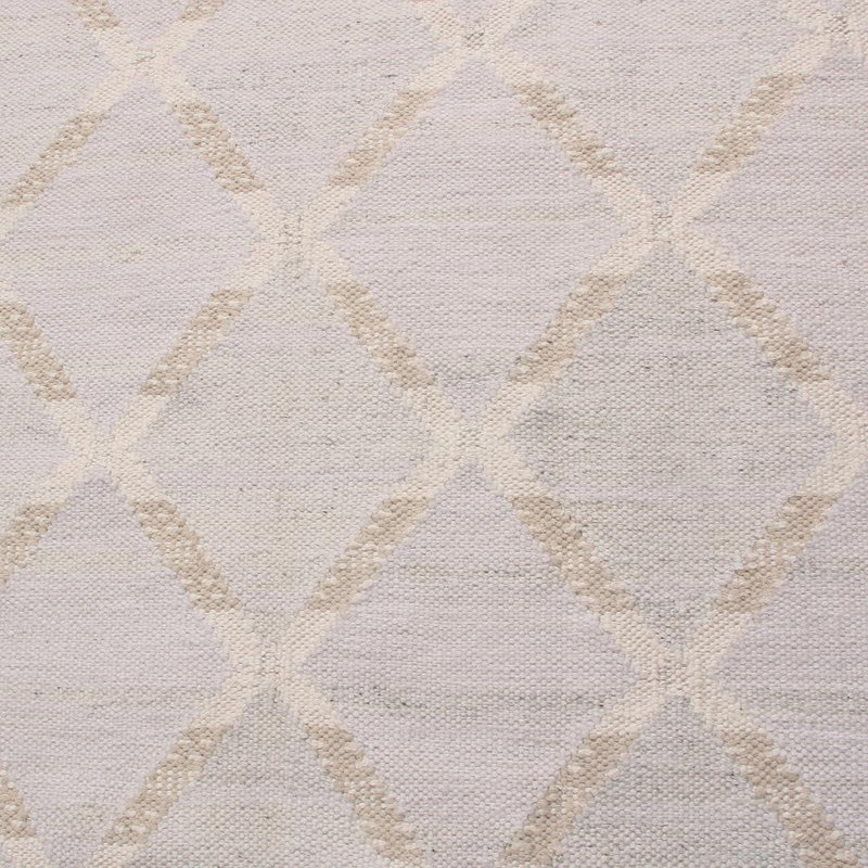 Rug & Kilim’S Scandinavian Beige Gray And Blue Natural Wool Rug, Rectangle 5' x 8'