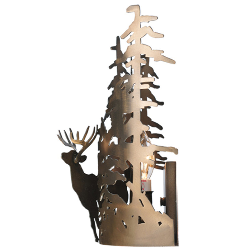 Rustic Lodge 1 - Light Flush Mounted Sconce, Antique Copper