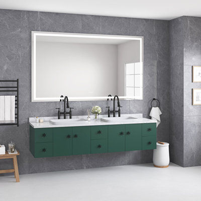 84 X 48 Inch Led Bathroom Mirror - Wall Mounted Vanity Mirror With Front/backlight, Anti-fog, 3 Colors & Stepless Dimmable