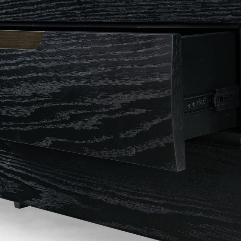 Beethoven Wood 6 Drawer Dresser, Black