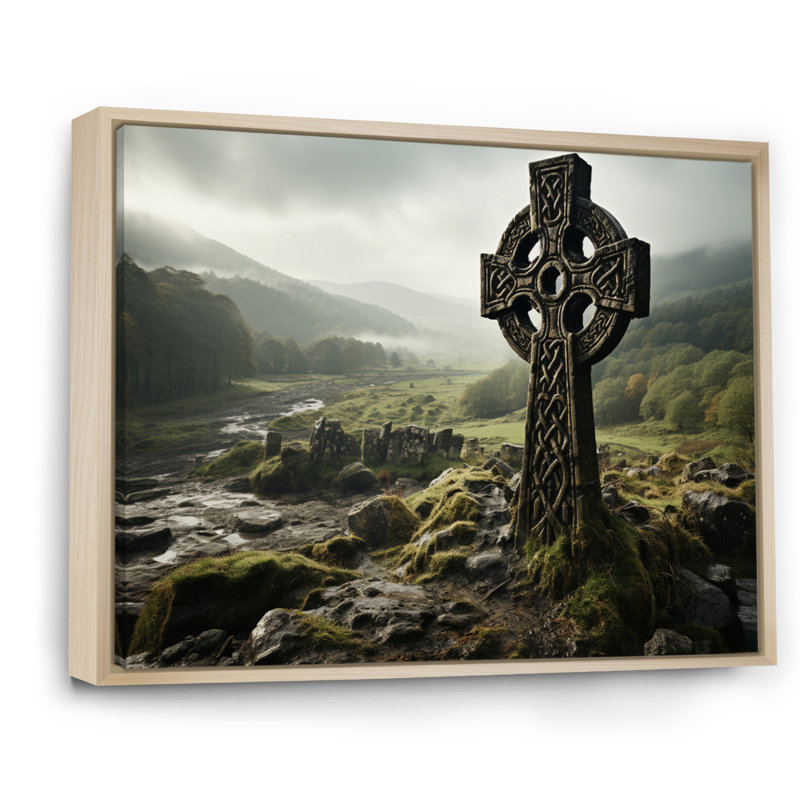 Irlande Celtic Harmony - Art mural Irlande, H 16 po x l 32 po x P 1 po, Cadre flottant érable