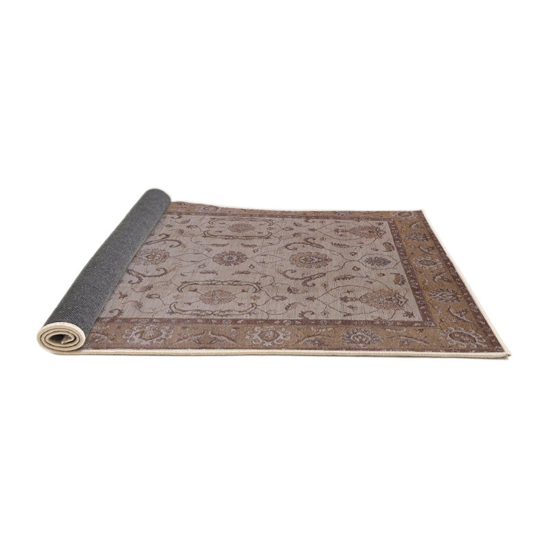 Tapis beige / jaune Percie, Rond 6 pi