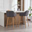 Ensemble de 2 tabourets de bar modernes - tissu de lin - pieds en bois de chêne - hauteur d'assise de 29,5 po-1340449396