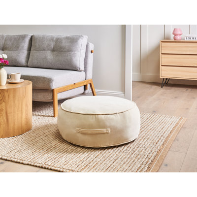 60cm Wide Round Solid Colour Pouffe Ottoman